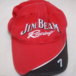 JIM BEAM / NASCAR Trucker Hat Racing Cap Black Red White Robby Gordon 7 PARTY!